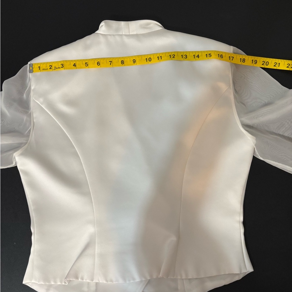 J.R.Nites by Caliendo tuxedo jacket/blouse white size 10 - Picture 11 of 13
